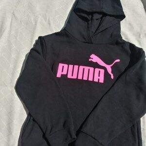Puma Pink & Black Girls Hoodie M 10/12